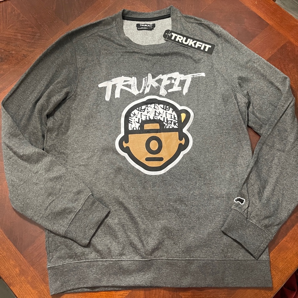 Trukfit Men’s Gray Graphic Crewneck Sweatshirt Size Large NWT